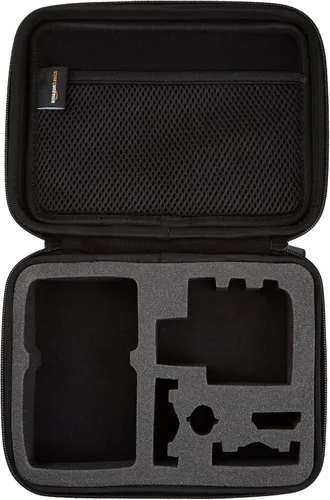 Vista 2 de Yaxa Basics Estuche de transporte pequeño para GoPro y accesorios, 9 x 7 x 2.5 pulgadas, sólido, negro