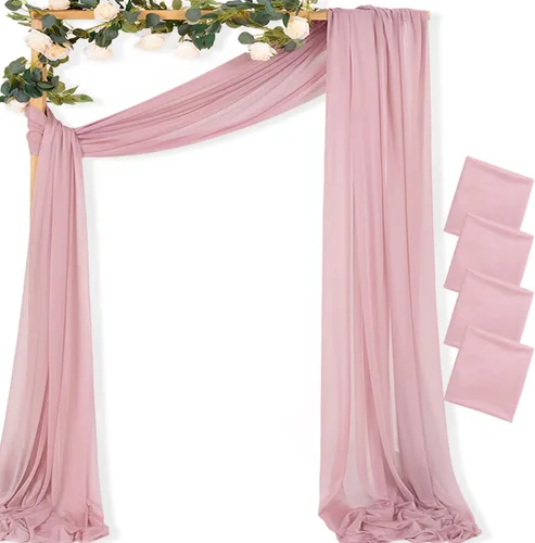 Vista 34 de MLMC 1 panel de tela para arco de boda azul bebé, 29 x 20 pies, cortinas de gasa extralargas transparentes de 6.6 yardas, paneles de cortinas