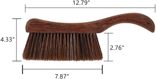 Vista 5 de Escoba de mano, escoba de mano para cepillo de cama, cepillo de pelo de caballo con mango de madera, cepillo de cama extendido, para automóvil