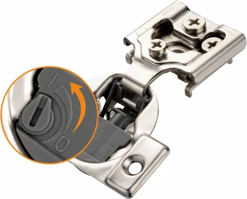 Vista 9 de Paquete de 2 bisagras de cierre suave 2D superpuestas de 1/2 pulgada para armario de cocina, ajuste de 3 vías, puerta silenciosa de cierre