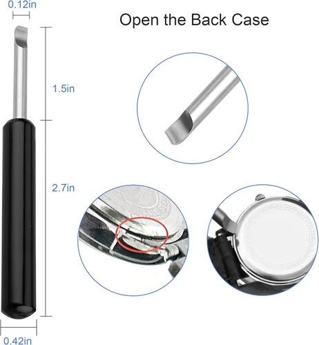 Vista 6 de Kit de herramientas de repuesto para reloj, juego de herramientas de barra de resorte profesional, 210 piezas de eslabones de reloj, correa, correa