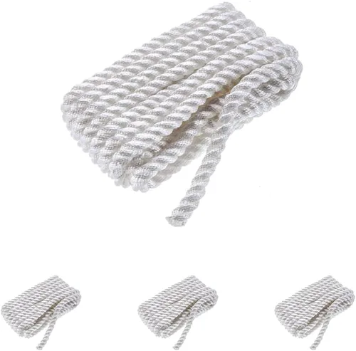 Attwood 11733-7 Premium 3-Strand Twisted Nylon Dock Line, 1/2-Inch Thick, 20 Feet Long, Pre-Spliced One End, White (Pack of 4)