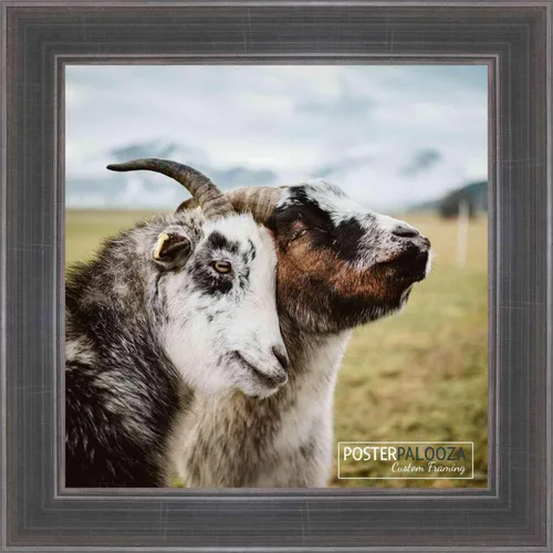 Vista 5 de Poster Palooza 5x5 Inch Contemporary Pewter Complete Wood Square Picture Frame with UV Acrylic Plexiglass, Foam Board Backing & Hardware Included