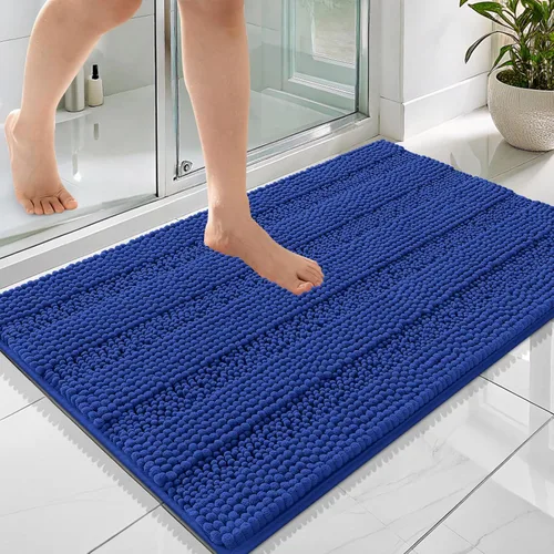 Vista 32 de OLANLY Alfombras de Baño Gruesas de 47 x 20 pulgadas, Extra Suaves Absorbentes de Chenilla a Rayas, Respaldo de Goma, Lavables y Secables a Máquina