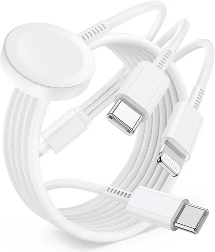 Vista 11 de Cargador para Apple Watch de carga rápida, cable USB C 3 en 1, cable de carga para iWatch Ultra3/2/1/SE 3/2 Series 11/10/9/8/7/6/5/4 para iPhone 17