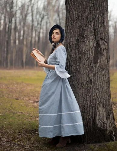 Vista 8 de Scarlet Darkness Disfraz colonial pionero para mujer, vestidos de guerra civil de pradera