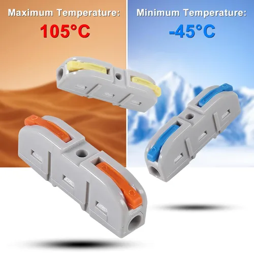 Vista 7 de Kit de conectores de cable de empalme eléctrico de conexión rápida, conectores de cable de palanca, terminales compactos en línea de empalme a tope