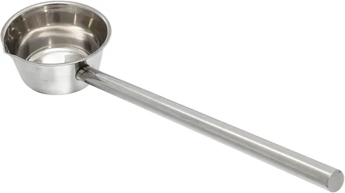 Vista 9 de ERINGOGO Cucharón de mango largo, cuchara grande de acero inoxidable de 17 onzas con borde de vertido, cuchara de servir salsa de comedor, cuchara