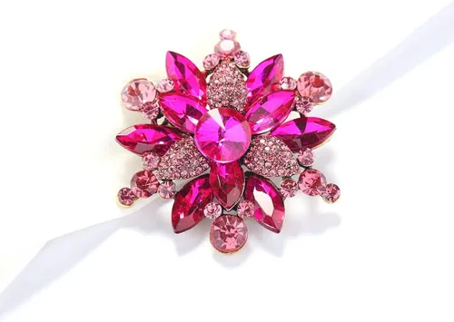 Vista 5 de YOQUCOL Broche con forma de flor de diamantes de imitación de cristal austriaco vintage para mujer