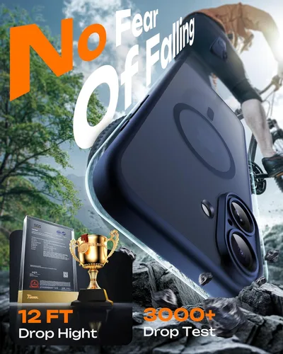 Vista 232 de TOCOL Funda para iPhone 11, compatible con Magsafe, protección completa de cámara, imanes integrados, protección contra caídas, funda translúcida