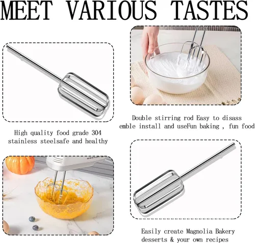 Vista 4 de 2 piezas de accesorios para batidora de mano, batidores para batidora de mano para cocina, piezas de repuesto de acero inoxidable para KitchenAid