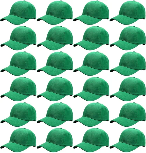Vista 29 de Falari - 24/144 unidades de gorra de béisbol unisex, lisa y de tamaño ajustable, venta al por mayor