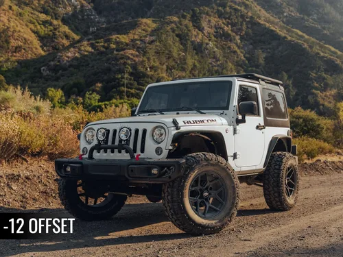 Vista 5 de RockTrix RT105 - Rueda de 17 pulgadas compatible con Jeep Wrangler JK JL patrón de pernos de 5 x 5 17 x 9, 2.815 pulgadas, también compatible
