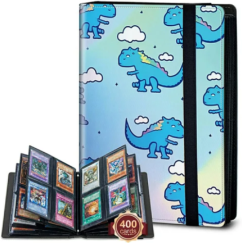 Vista 10 de Rossy Carpeta para tarjetas de 4 bolsillos, 400 tarjetas, carpeta de colección de tarjetas, álbum de tarjetas de doble cara, tarjetero para tarjetas