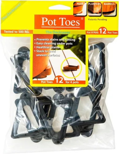 Vista 6 de Bosmere Pot Toes, color negro (paquete de 6)