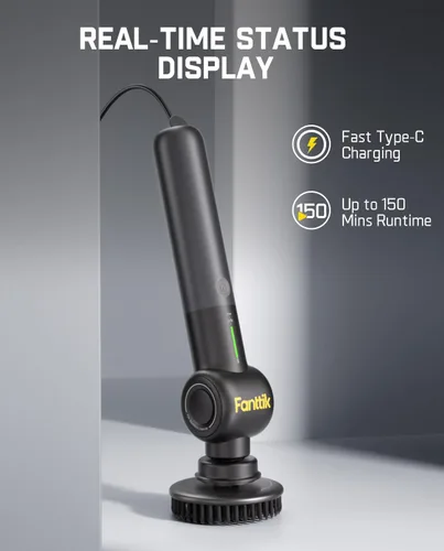 Vista 7 de Fanttik Flip G9 Pro - Limpiador eléctrico, motor VoltiPulse, limpiador de doble velocidad con 6 cabezales de cepillo, ángulo ajustable y mango Negro