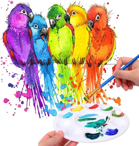 Vista 3 de Hulameda 28 paletas de bandejas de pintura de plástico para que los niños pongan cupcakes y pintura artística