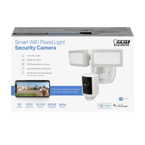 Vista 2 de Feit Electric SEC3000/CAM/WIFI Cámara de seguridad LED inteligente para exteriores con sensor de movimiento, audio bidireccional, reflector de 39