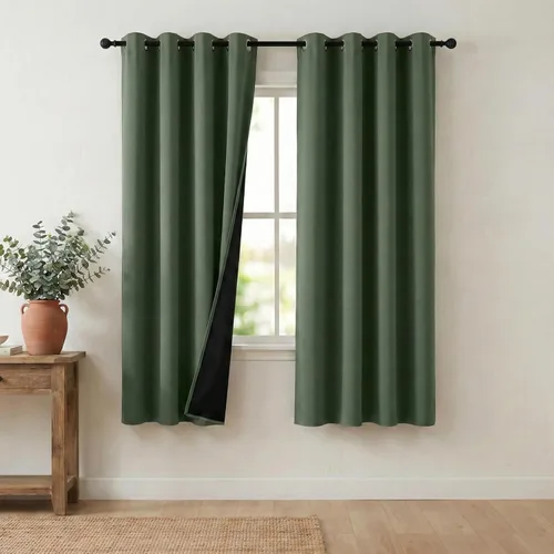 Vista 79 de NICETOWN Cortinas 100% Opacas Cortas de 36 Pulgadas de Largo para Dormitorio, Privacidad Aislamiento Térmico con Ojales Cortinas de Ventana