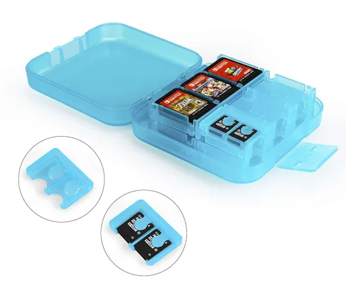 Vista 2 de Tienda Basics Game Storage Case for 24 Nintendo Switch Games - 34 x 34 x 1 Inches Blue