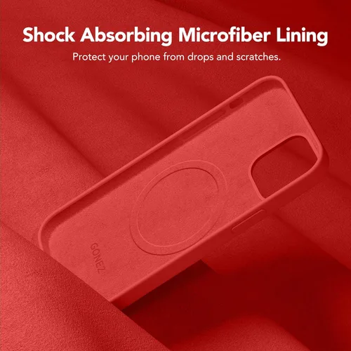 Vista 974 de GONEZ Funda magnética para iPhone 14, compatible con Magsafe, con protector de pantalla + protector de cámara, forro de microfibra antiarañazos