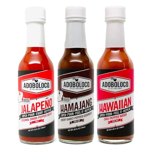 Vista 23 de Adoboloco ¡Salsa picante FIYA! FIYA! (paquete de 3) Salsa de 5 oz Mezcla de salsa de chile ardiente extremadamente picante súper sabrosa