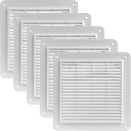 Vista 13 de Vent Systems Cubierta de ventilación de plástico blanco de 10 x 10 pulgadas (tamaño exterior) - Rejillas duraderas de pared y techo con malla