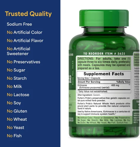 Vista 7 de Puritan's Pride Echinacea 400 mg para la salud para apoyar el sistema inmunológico, 200