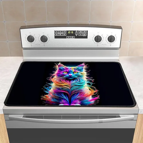 Vista 9 de Cubierta de Estufa Cubiertas de Estufa Para Estufas Eléctricas Plegable Multiusos Protector Superior de Vidrio Goma Natural Gruesa Revestimiento