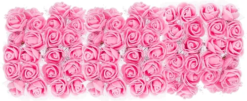 Vista 18 de MECCANIXITY Cabezas de rosas artificiales, mini flores sintéticas negras de 0.8 a 1 pulgada para manualidades, decoración de bodas y fiestas