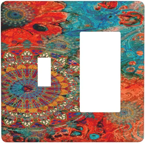 Vista 94 de Cubiertas de Tomacorriente 3D Árbol Morado 1 Gang Placa de Cubierta de Interruptor de Luz Dúplex Placas Decorativas de Pared Placa de Interruptor