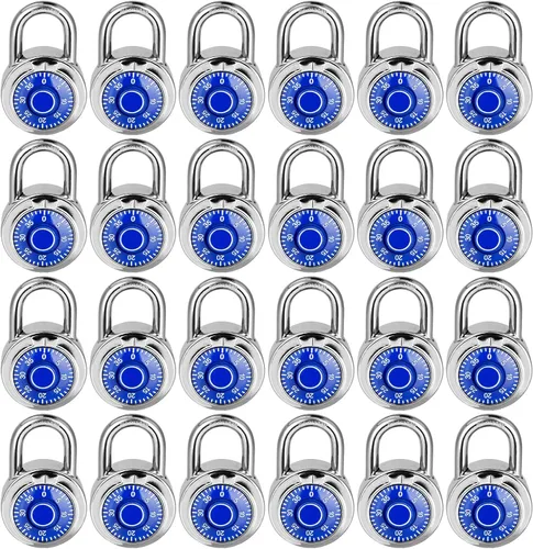 Vista 10 de Cerradura de combinación, cerradura de combinación LQYN de esfera estándar, paquete de 24; placa giratoria negra, 2 pulgadas de ancho, combinación