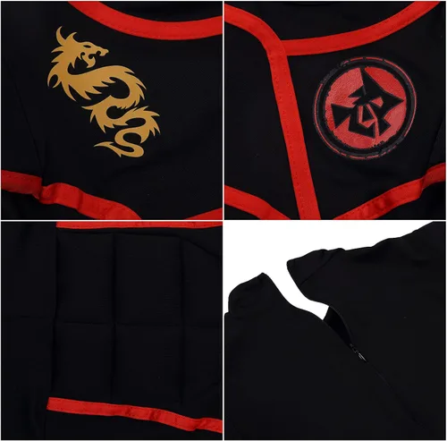 Vista 4 de ThinkMax Disfraz de ninja para niños fiesta de disfraces de Halloween con accesorios de espuma ninja