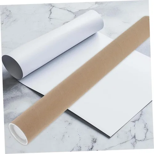 Vista 4 de Tubos de correo de papel robustos para mapas carteles Embalaje resistente Tubos de almacenamiento de cartón con tapas