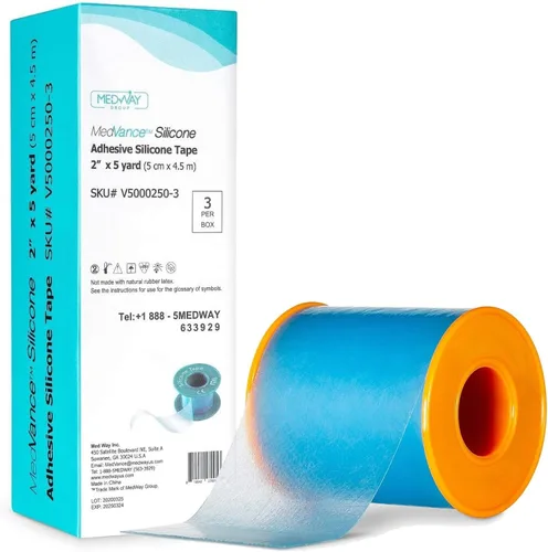 Vista 10 de Medvance Cinta de silicona suave con perforación para un tamaño fácil de cortar, 1 pulgada de ancho (1 paquete, 1.5 yardas)