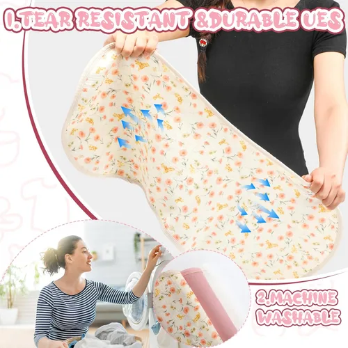 Vista 4 de Hahafelt 3 piezas de fundas para cambiador de pañales se ajustan al cambiador de forma de maní, impermeables, almohadillas de pañal de algodón