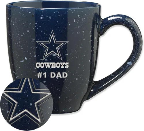 Vista 16 de Rico Industries NFL Football #1 Dad 16 oz Team Color Laser Engraved Ceramic Coffee Mug