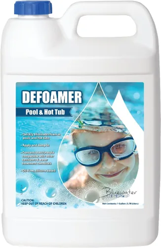 Antiespumante para piscina y bañera de hidromasaje, 1 galón, elimina rápidamente la espuma en piscinas o jacuzzis.