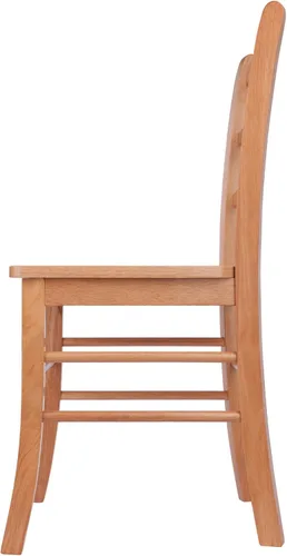 Vista 5 de Winsome Benjamin sillas de madera con listones en respaldo, acabado en roble claro, juego de 2