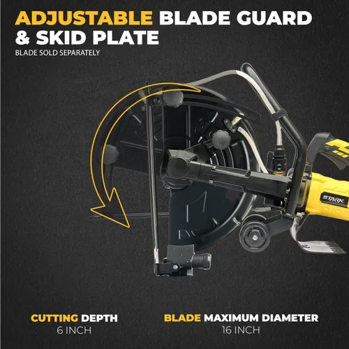 Vista 4 de XtremepowerUS Sierra Circular Eléctrica de 3200W de 16" Sierra de Concreto Cortador de Concreto Húmedo/Seco 20AMP Con Accesorio de Línea de Agua