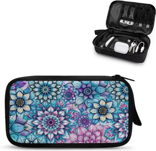 Vista 47 de American Flag Electronic Organizer Travel Cable Organizer Bag Portable Pouch Electronic Accessories Carry Case for Cable Cord Charger Phone Earphone