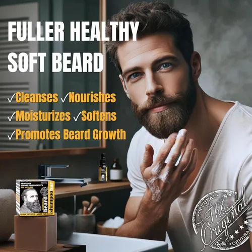 Vista 4 de Professor Fuzzworthy's Barra de Champú Activado de Carbón y Cerveza para Barba y Cabello para Cabello Normal, Seco, Graso, 119 g