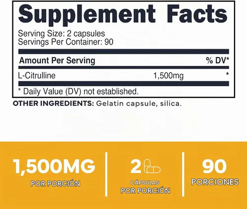 Vista 2 de Type Zero L-Citrulina (1,500 mg) 180 cápsulas, libre de OMG, apto para dieta cetogénica
