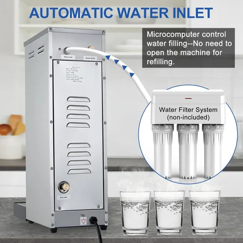 Vista 8 de Hot Water Dispenser Commercial Water Boiler Electric Warmer Hot Water Machine Stainless Steel 30L(8GAL)/Hour Step-heating Temperature Control
