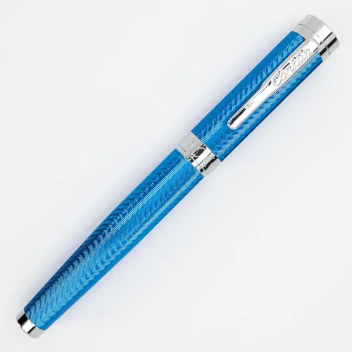 Vista 11 de Herringbone Signature Pluma Estilográfica Azul - 14K M