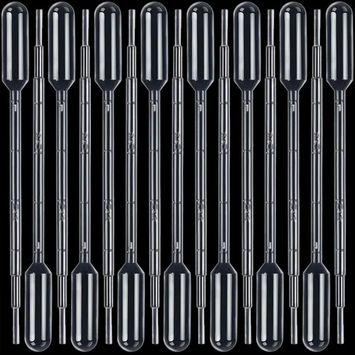 Vista 3 de Teenitor Pipetas de transferencia, 50 piezas de 3 ml cuentagotas de plástico para aceites esenciales, cuentagotas desechables de líquido