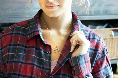 Vista 5 de BUTTERFLY NECKLACE - PURE Sterling Silver Necklace (Handmade in the USA by Gracefully Made Jewelry)
