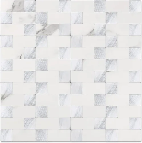 Vista 12 de Yipscazo Azulejo de protección contra salpicaduras para despegar y pegar, azulejos metálicos de acero inoxidable para paredes de cocina en mármol