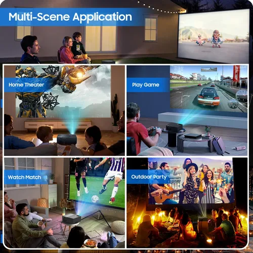 Vista 9 de JIMTAB Proyector de video M18 PRO Native 1080P, proyector WiFi HD compatible con AV, VGA, USB, HDMI, compatible con Xbox, portátil, iPhone y Android