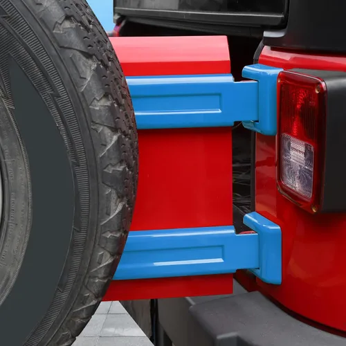 Vista 7 de RT-TCZ Para Jeep JK Puerta Trasera Bisagra Cubierta Trim Azul Bebé para Jeep Wrangler JK JKU 2007-2017 Bebé Azul Exterior Accesorios 2 unids